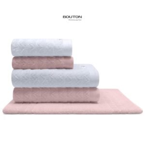 Jogo linea 5 peças Branco e rosa